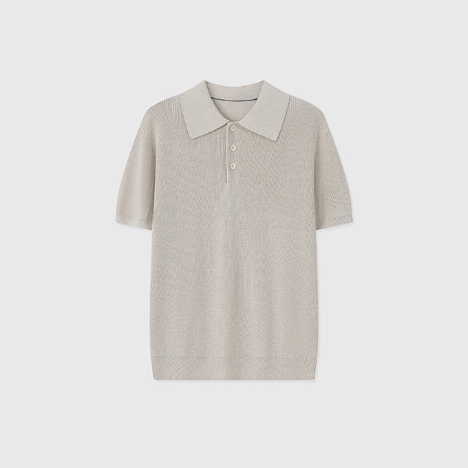 brunello cucinelli english rib cotton linen polo shirt